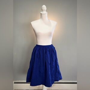 Blue Vintage Pleated Full Wool Skirt Size 0 EUC